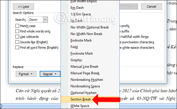 remove section breaks in word for mac